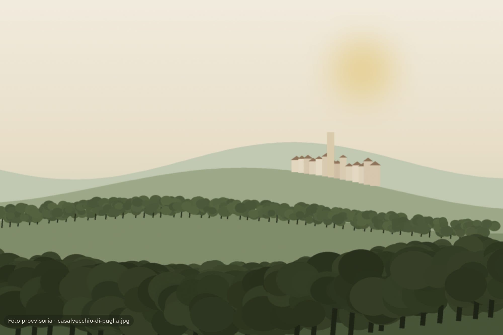 Veduta del borgo di Casalvecchio di Puglia, Comune delle Città dell'Olio dal 2026